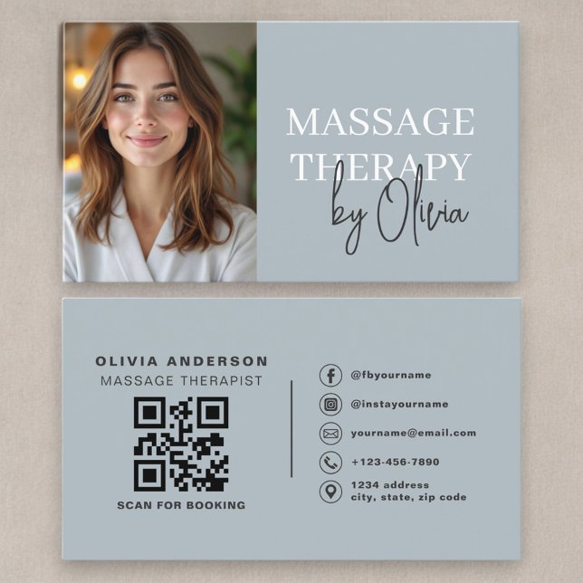 Massage-Therapeut QR-Code Foto Visitenkarte (Von Creator hochgeladen)