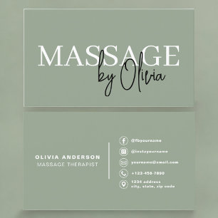 Massage-Therapeut Sage Green  Visitenkarte