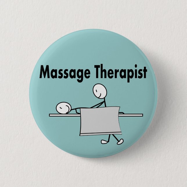 Massage-Therapeut-Stock-Person Button (Vorderseite)