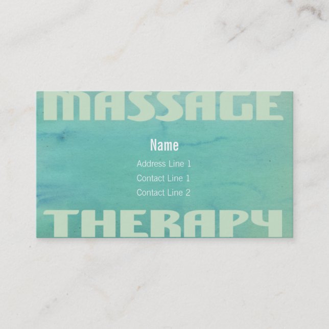 Massage-Therapie-Aquarell Visitenkarte (Vorderseite)