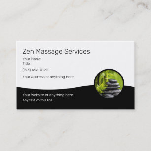Massage-Therapie-Dienstleistungen Zen-Design Visitenkarte