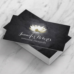 Massage Therapie Elegante Lotus Heilung Salon Visitenkarte
