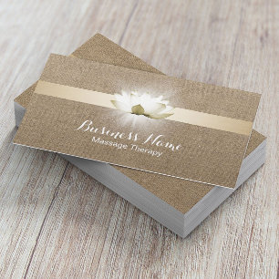 Massage-Therapie Glowing Lotus Healing Salon Jute Visitenkarte