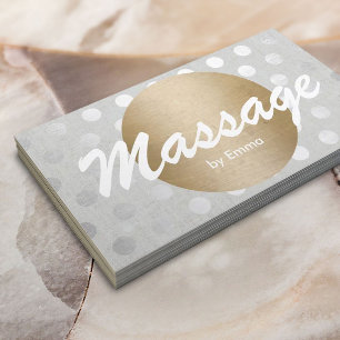 Massage-Therapie Gold Circle Silberne Punkte Moder Visitenkarte