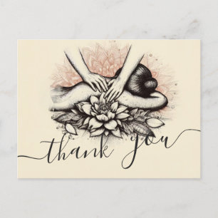 Massage-Therapie Heilende Hände Energie Spa Wellne Postkarte