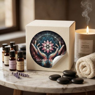 Massage-Therapie Heilende Hände Energie Spa Wellne Runder Aufkleber