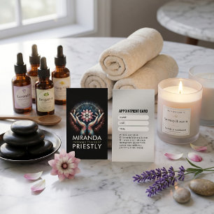 Massage-Therapie Heilende Hände Energie Spa Wellne Terminkarte
