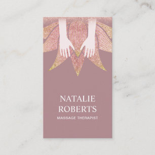 Massage-Therapie-heilende Hände u. Visitenkarte