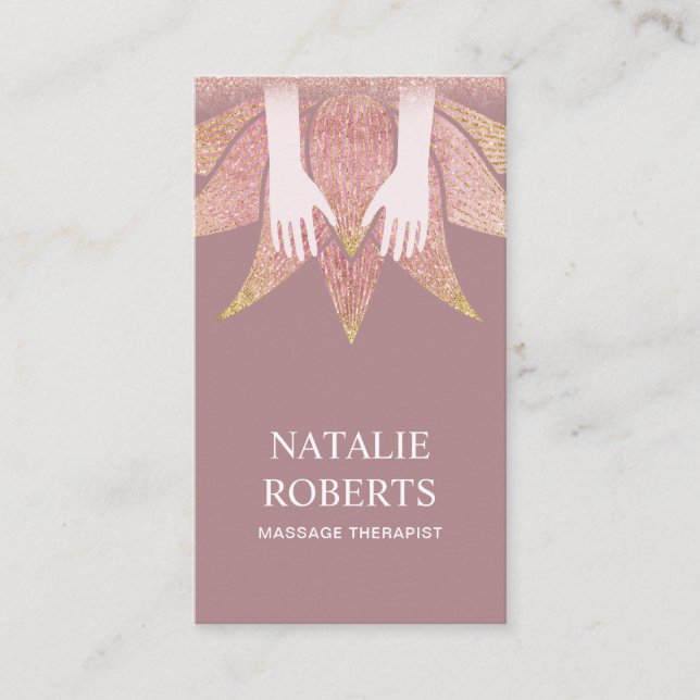 Massage-Therapie-heilende Hände u. Visitenkarte (Vorderseite)