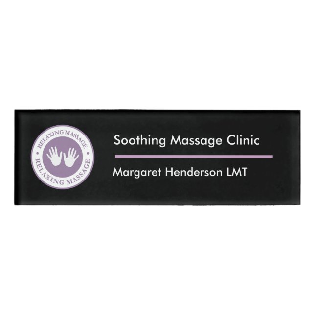 Massage-Therapie-Klinik Namenschild (Vorderseite)