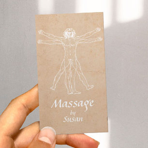 Massage-Therapie Körperarbeit Vintage-Therapeut Visitenkarte