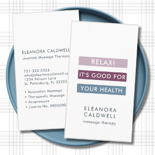 Massage-Therapie Moderne Streifen Schlagzeile Visitenkarte