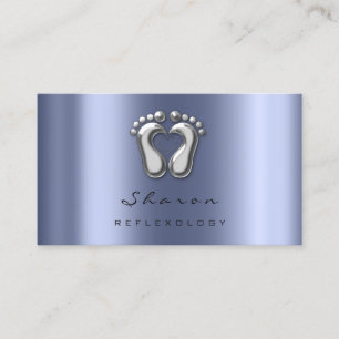 Massage Therapie Reflexologie Silver Gray Blue Nav Visitenkarte