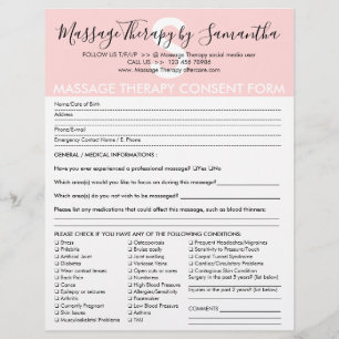 Massage-Therapie-Zustimmungsbudgetformular Flyer