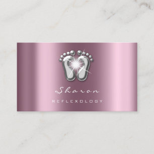 Massage-Therapiereflexology-Silber-Rosen-grauer Visitenkarte