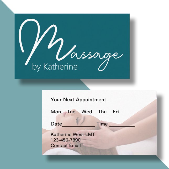 Massage Therapist Appointment Business Cards Visitenkarte (Von Creator hochgeladen)