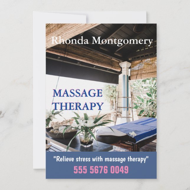 Massage Therapist Business Advertising Flyer Einladung (Vorderseite)
