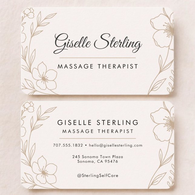 Massage Therapist Floral Visitenkarte (Von Creator hochgeladen)