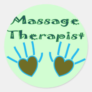 Massage Therapist Herz Handgeschenke Runder Aufkleber