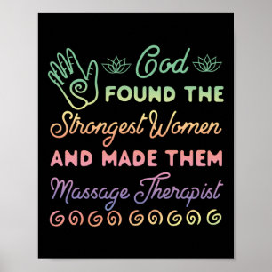 Massage Therapist Massage Therapie Gott gefunden d Poster