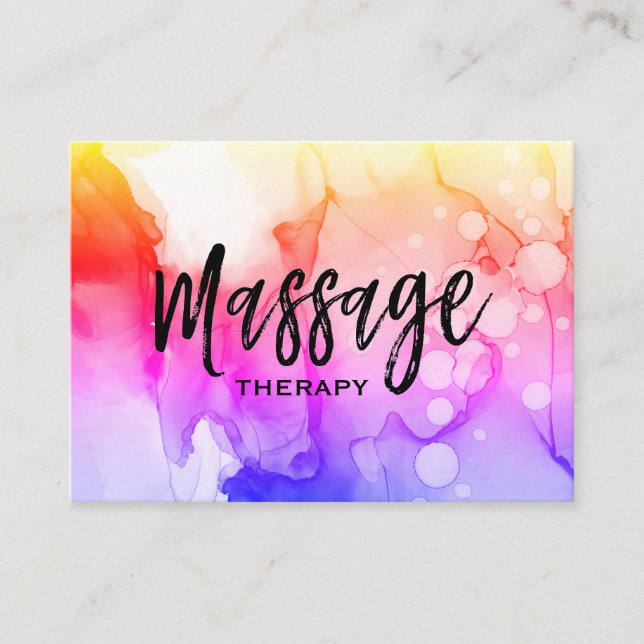 ** Massage Therapist Massage Therapie Wasserfarbe Visitenkarte (Vorderseite)