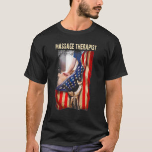 Massage Therapist stolz auf die amerikanische Flag T-Shirt
