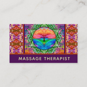 Massage Therapist Tree of Life Business Card Visitenkarte