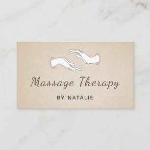 Massage Therapy Boho Skript Moderne Heilung Hände Visitenkarte