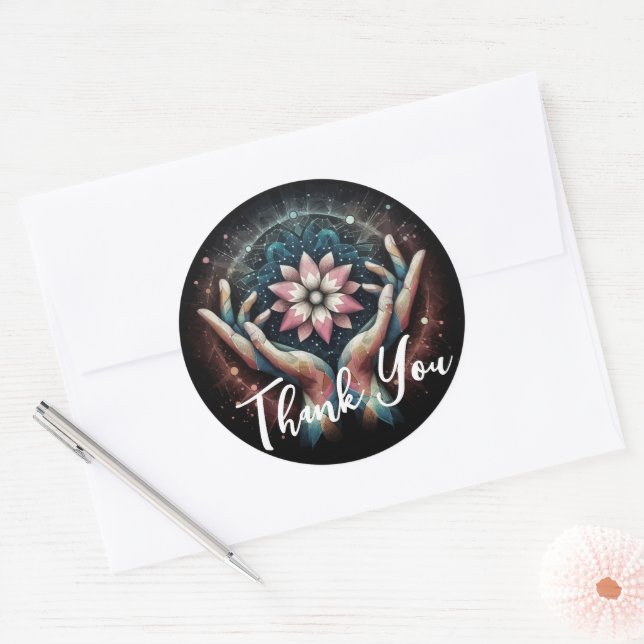 Massage Therapy Healing Hands Energie Wellness-Cen Runder Aufkleber (Umschlag)