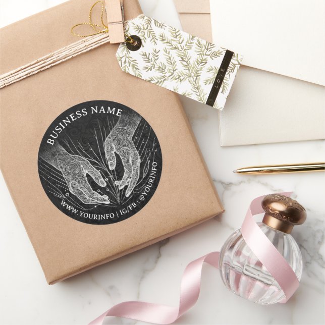 Massage Therapy Healing Hands Energie Wellness-Cen Runder Aufkleber (Schenken)