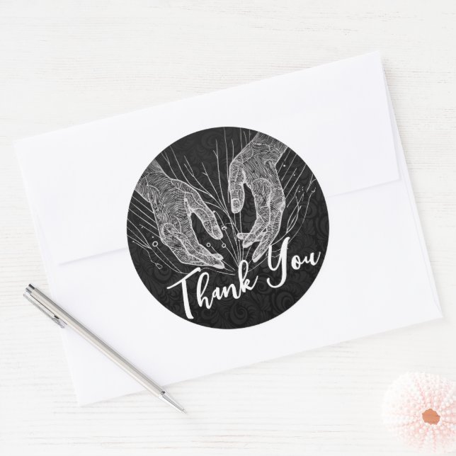 Massage Therapy Healing Hands Energie Wellness-Cen Runder Aufkleber (Umschlag)