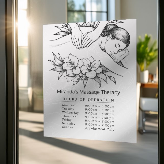Massage Therapy Heilung Hände Energie Öffnungszeit Fensteraufkleber (Von Creator hochgeladen)