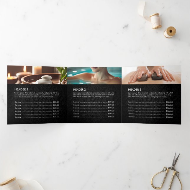 Massage Therapy Heilung Hände Energie Wellness-Cen Dreifach Gefaltete Karte (Innenseite)