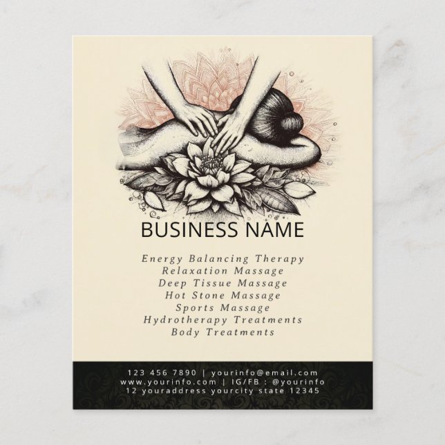 Massage Therapy Heilung Hände Energie Wellness-Cen Flyer (Vorne)