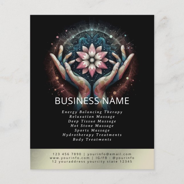 Massage Therapy Heilung Hände Energie Wellness-Cen Flyer (Vorne)