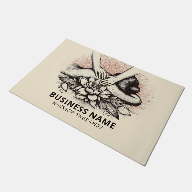 Massage Therapy Heilung Hände Energie Wellness-Cen Fußmatte (Schrägansicht)