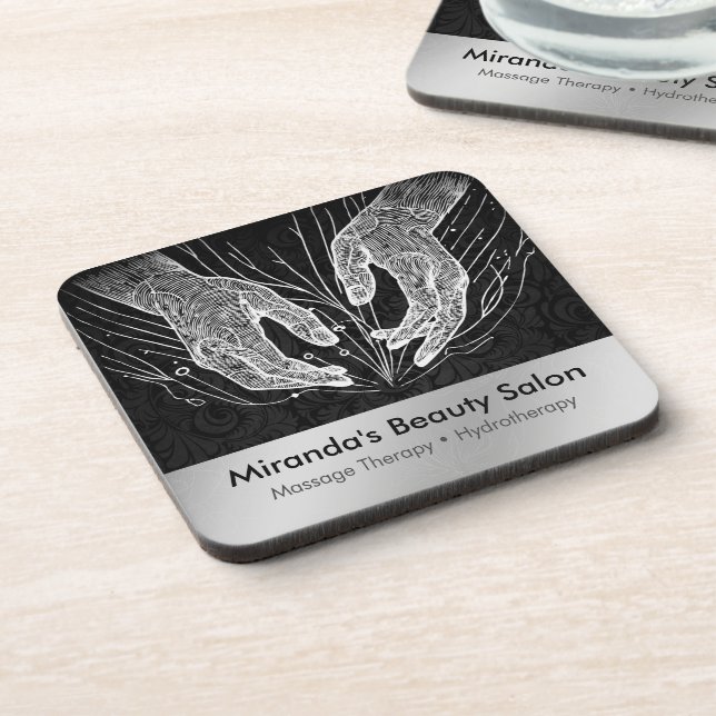 Massage Therapy Heilung Hände Energie Wellness-Cen Getränkeuntersetzer (Linke Seite)