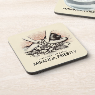 Massage Therapy Heilung Hände Energie Wellness-Cen Getränkeuntersetzer