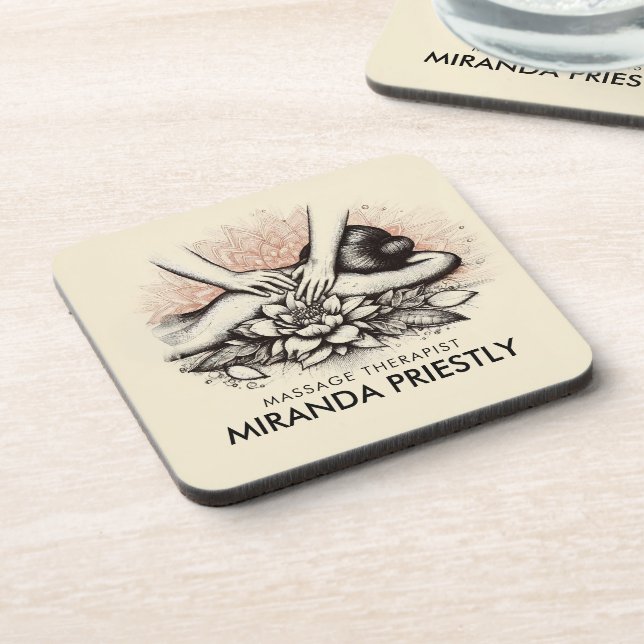 Massage Therapy Heilung Hände Energie Wellness-Cen Getränkeuntersetzer (Linke Seite)