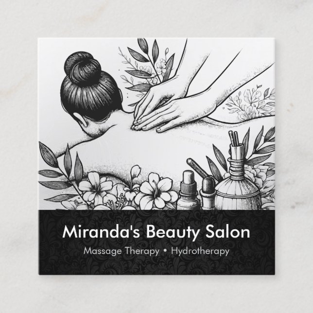 Massage Therapy Heilung Hände Energie Wellness-Cen Quadratische Visitenkarte (Vorderseite)