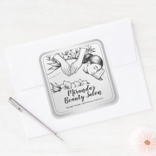 Massage Therapy Heilung Hände Energie Wellness-Cen Quadratischer Aufkleber