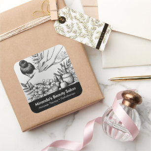 Massage Therapy Heilung Hände Energie Wellness-Cen Quadratischer Aufkleber