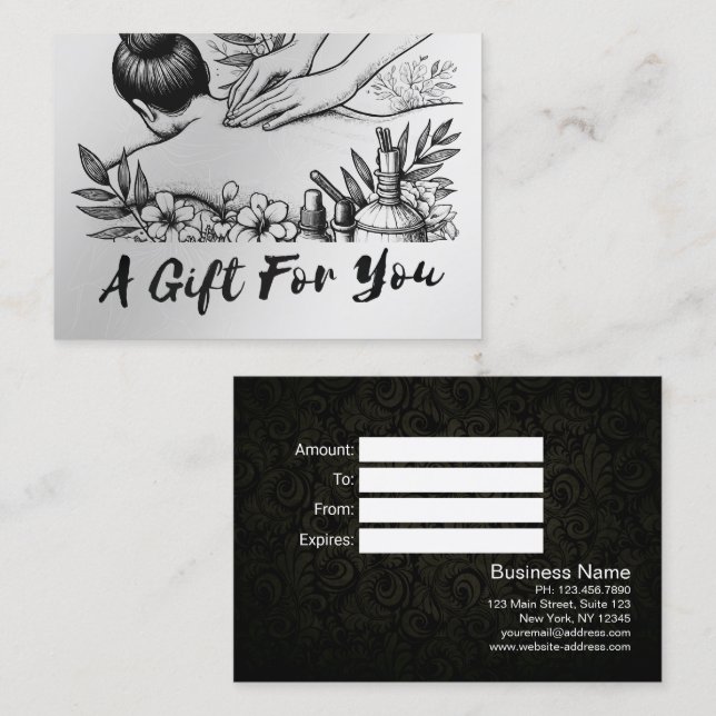 Massage Therapy Heilung Hände Energie Wellness-Cen Rabattkarte (Vorne/Hinten)