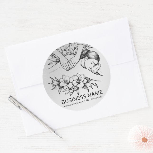 Massage Therapy Heilung Hände Energie Wellness-Cen Runder Aufkleber (Umschlag)