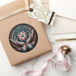 Massage Therapy Heilung Hände Energie Wellness-Cen Runder Aufkleber