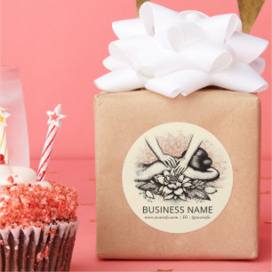 Massage Therapy Heilung Hände Energie Wellness-Cen Runder Aufkleber