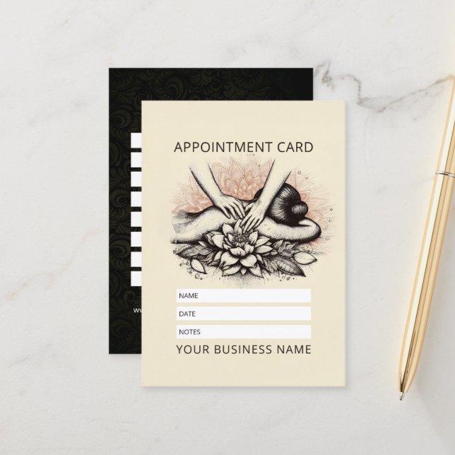 Massage Therapy Heilung Hände Energie Wellness-Cen Terminkarte (Vorderseite/Rückseite Beispiel)