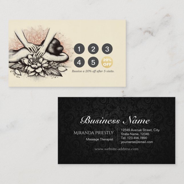 Massage Therapy Heilung Hände Energie Wellness-Cen Treuekarte (Vorne/Hinten)