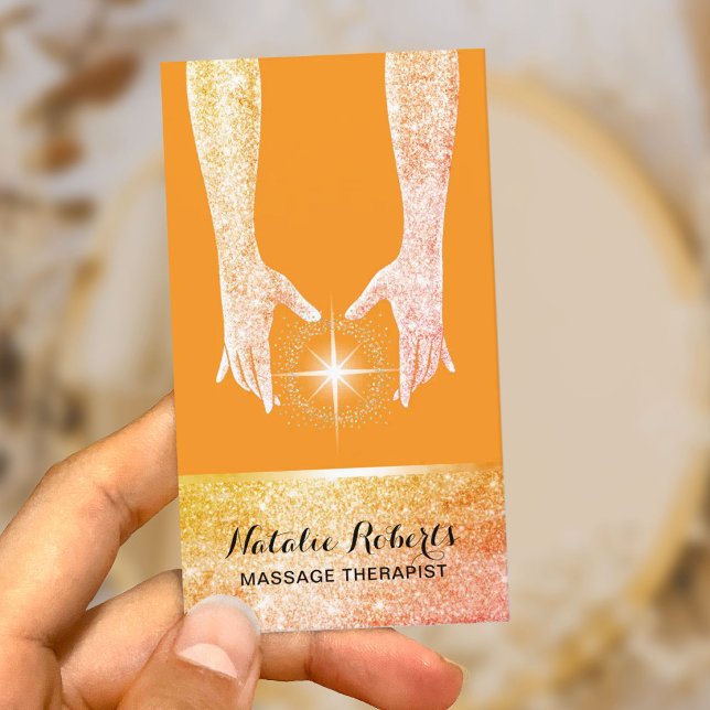 Massage Therapy Heilung Hände Energie Wellness-Cen Visitenkarte (Von Creator hochgeladen)