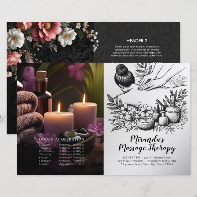 Massage Therapy Heilung Hände Preis Bifold Flyer (Vorne/Hinten)